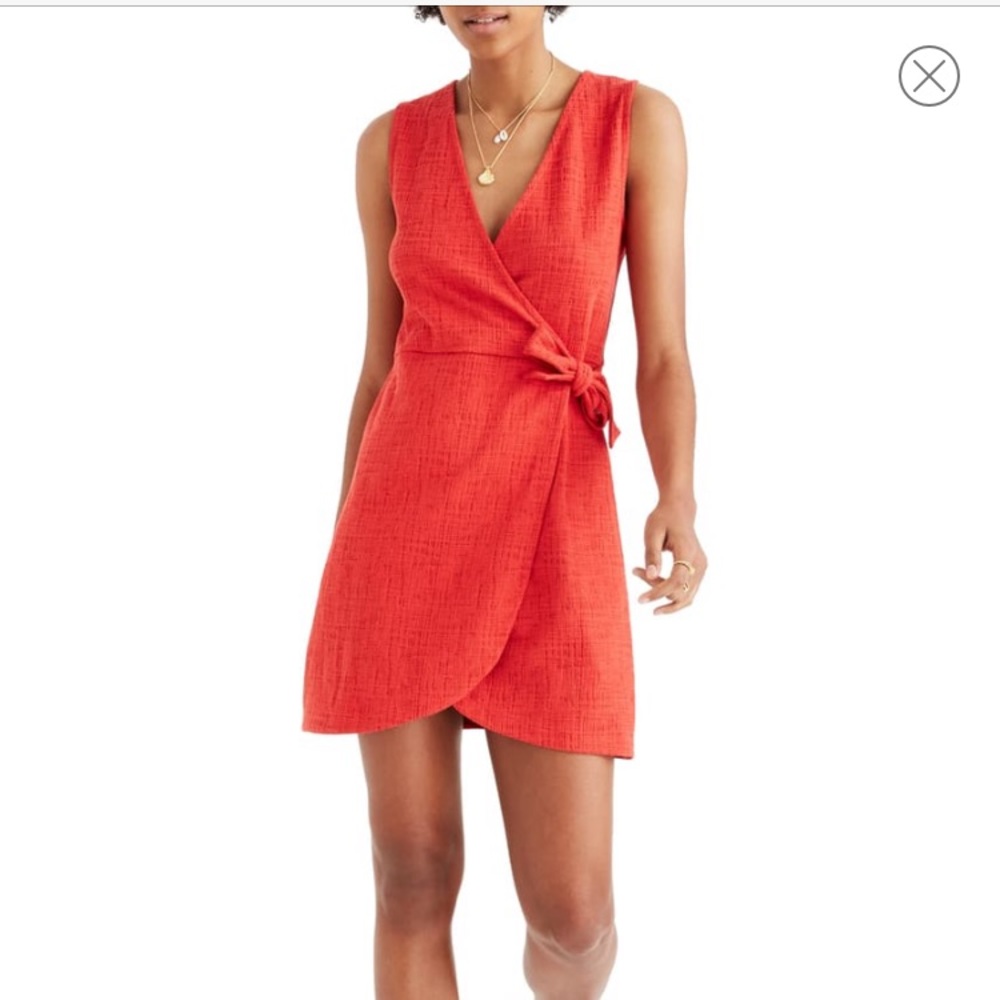 Madewell texture & thread size tie mini dress